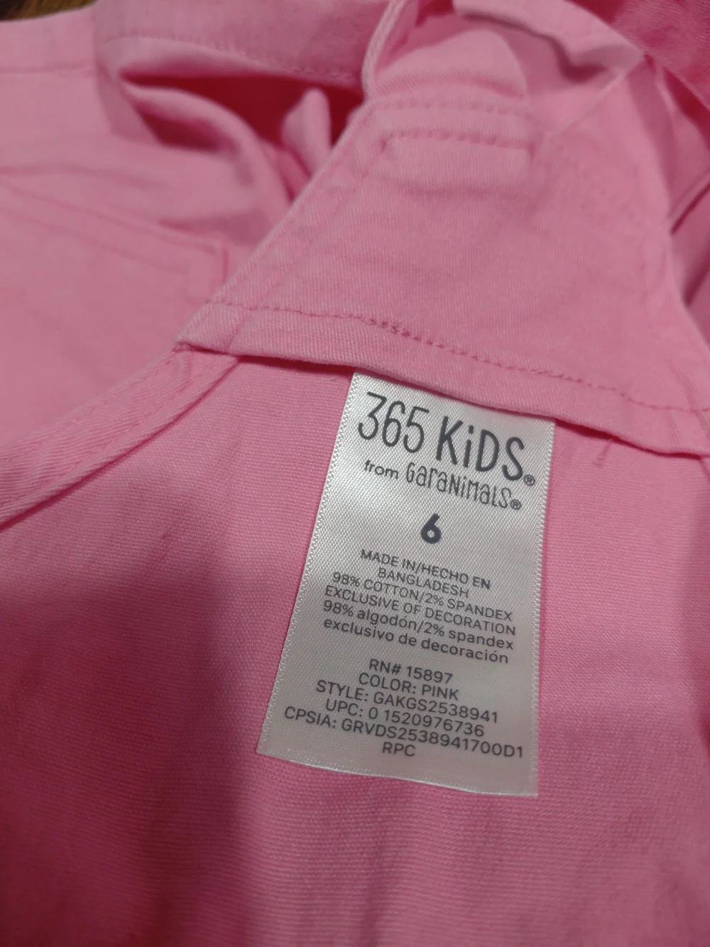 Garanimals Pink Short Girls' Overalls with Embroidered Pocket Motifs